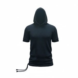 John Elliott + Co Black Waffle Knit Short Sleeve Hoodie Mens Size 1 Small USA